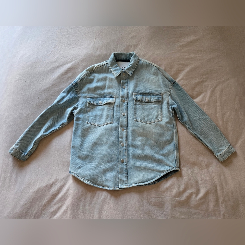 ZARA X GOOD AMERICAN ZW DENIM SHACKET, Small - Picture 3 of 15